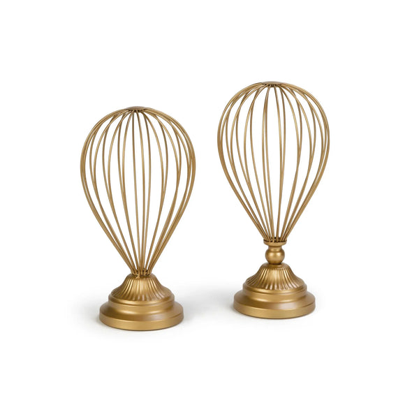 Balloon Wire Hat Stands Set of 2 (Gold & White) - Gifts for You 'n Me