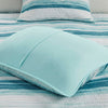 Marina 6 Piece Quilted Microfiber Coverlet Set with Throw Pillows - Aqua