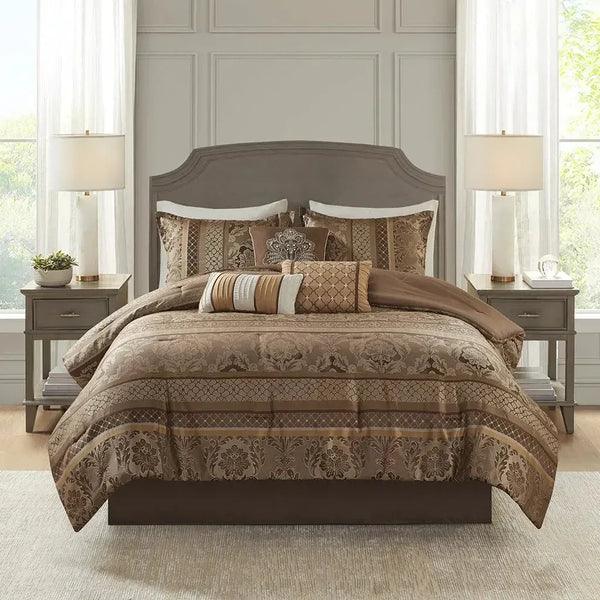 Bellagio 7 Piece Jacquard Comforter Set by Madison Park - Gifts for You 'n Me
