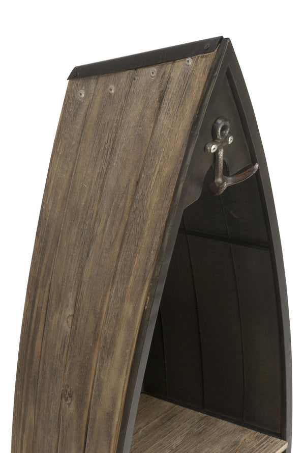 Decorative Brown Wooden Boat Shelves - Set of 2 - Gifts for You 'n Me