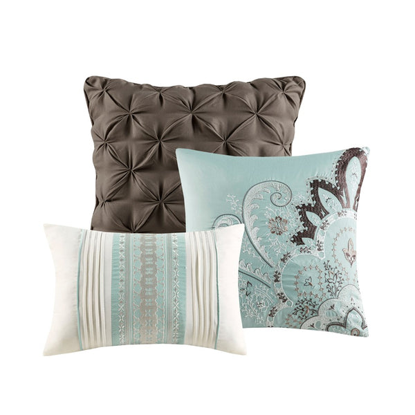 Geneva 6 Piece Reversible Coverlet Set - Brown