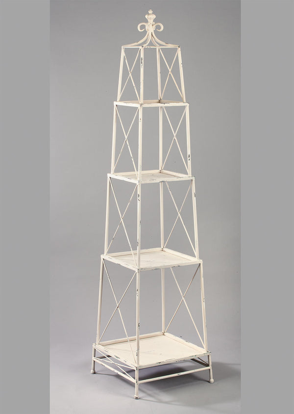 Stackable 4 Tier Metal Obelisk in Gunmetal or White - Gifts for You 'n Me