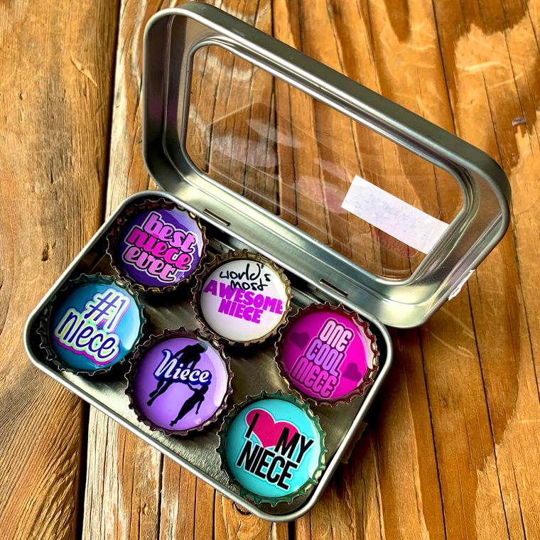Niece Bottle Cap Magnet - Set of 6 - Gifts for You 'n Me