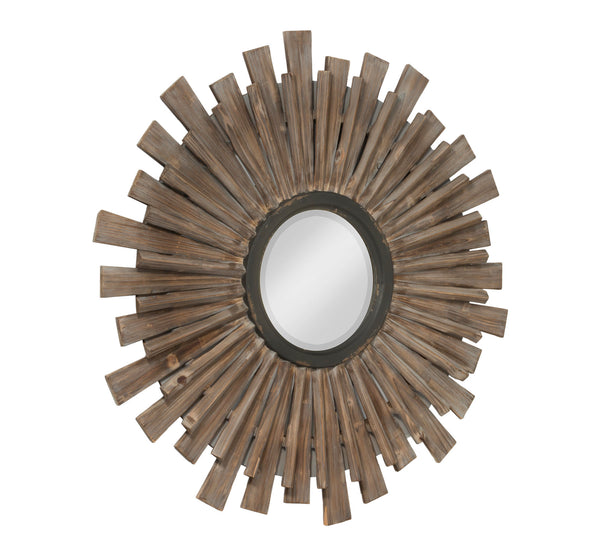 Wooden Starburst Wall Mirror - Natural
