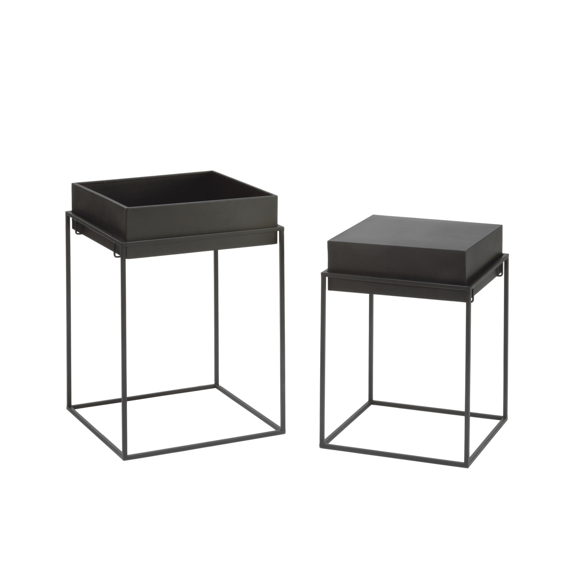 Metal Convertible Side Tables/Bins Set