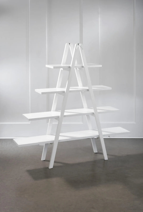 4 Tier A-Frame Display Shelf - White - Gifts for You 'n Me