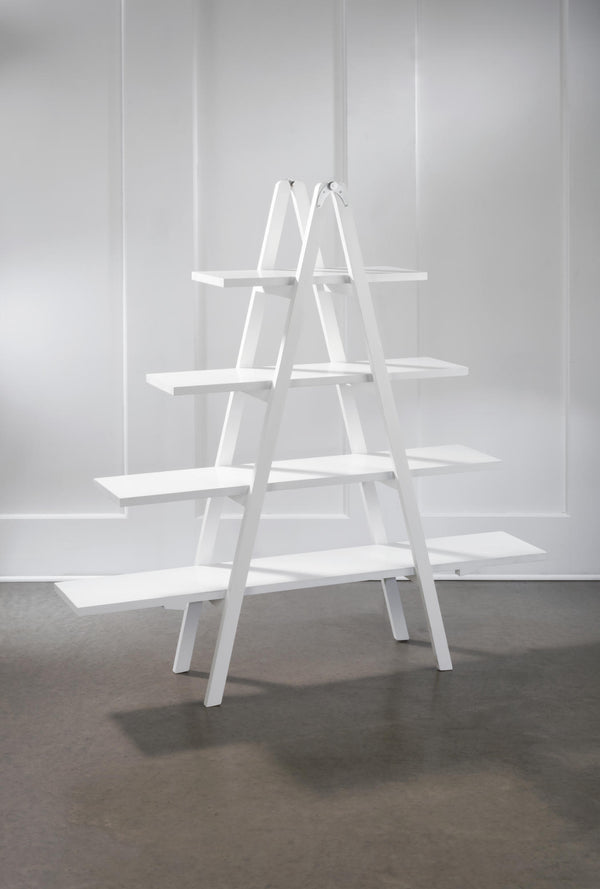 4 Tier A-Frame Display Shelf - White - Gifts for You 'n Me
