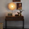 Rattan and Brass Fan Wall Sconce Lamp