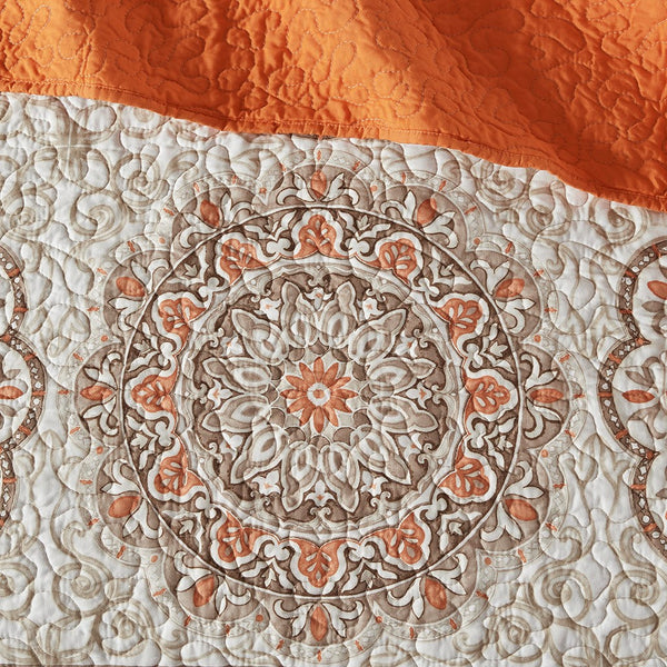Tangiers 6 Piece Reversible Coverlet Set - Orange