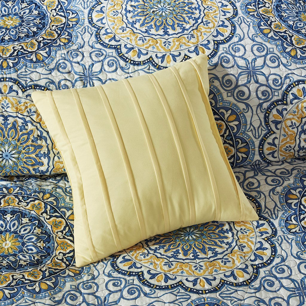 Tangiers 6 Piece Reversible Coverlet Set - Blue