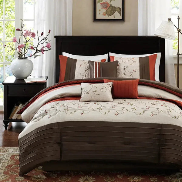 Serene Embroidered 7 Piece Comforter Set by Madison Park - Gifts for You 'n Me