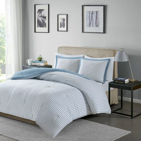 Hayden Reversible Yarn Dyed Down Alternative Comforter Set by Madison park Essentials - Gifts for You 'n Me