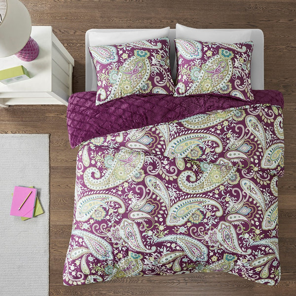 Melissa 2pcs. Reversible Purple Comforter Mini Set by Intelligent Design - Gifts for You 'n Me