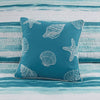 Marina 6 Piece Quilted Microfiber Coverlet Set with Throw Pillows - Aqua