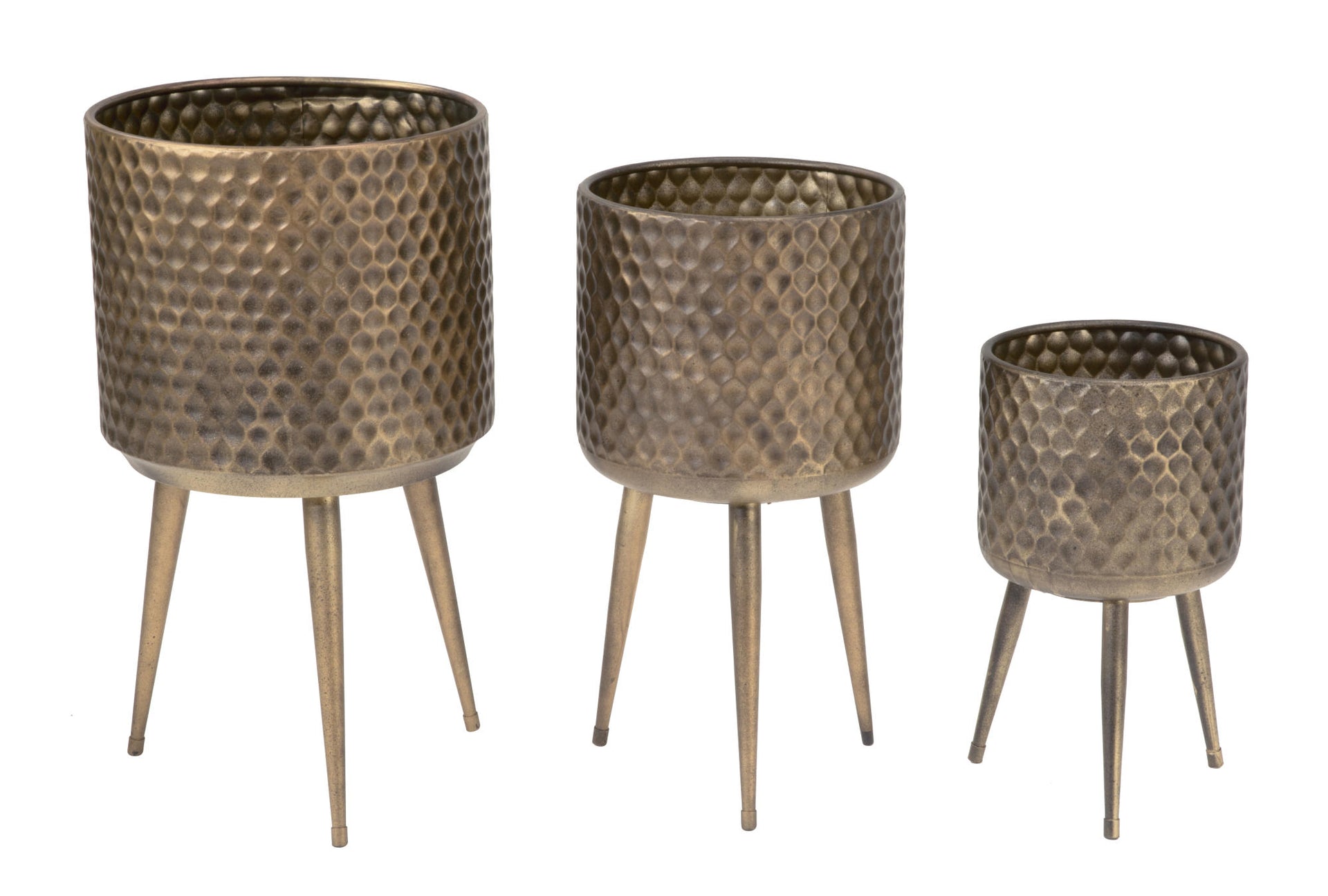 Textured Metal Bins - Set of 3