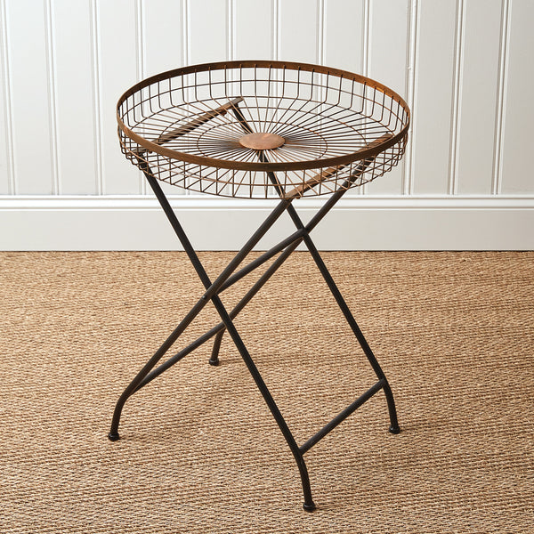 Copper Finish Open Basket Table