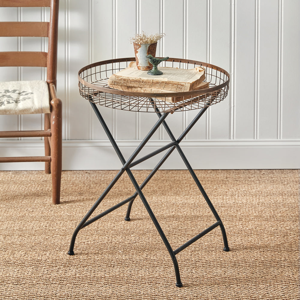 Copper Finish Open Basket Table