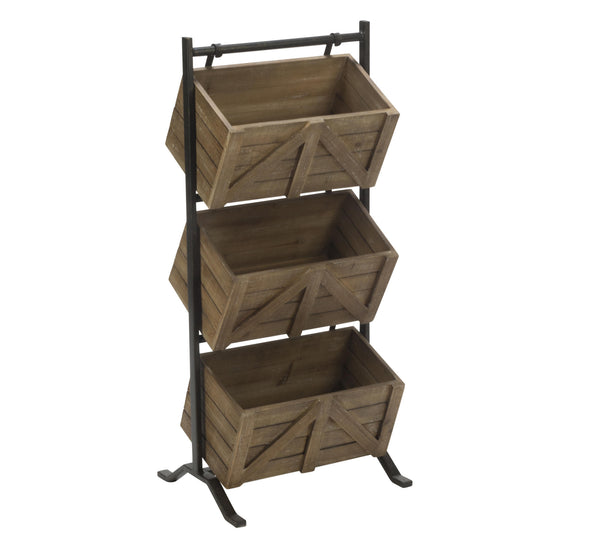 3 Tier Wooden Crate Stand