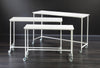 White Nesting Tables w/ Casters (Set of 3)