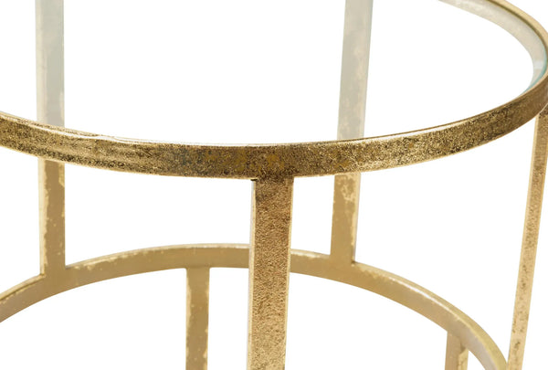 Set of 2 Round Gold Accent Tables - Gifts for You 'n Me
