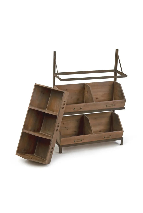 Industrial Metal or Wooden Bin Organizer/Display - Gifts for You 'n Me