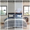 Mila 3 Piece Cotton Navy Comforter Set with Chenille Tufting by INK+IVY