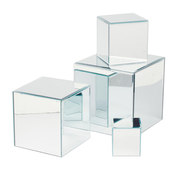 Square Glass Mirror Risers - Set of 4 - Gifts for You 'n Me