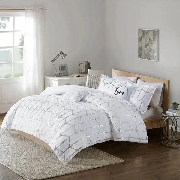 Raina Metallic Printed Comforter Set by Intelligent Design - Gifts for You 'n Me