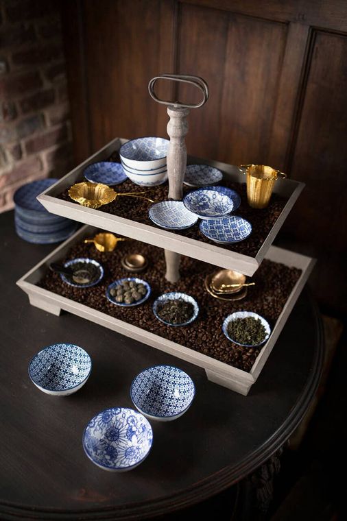 Wood Rectangle 2 Tier Tray