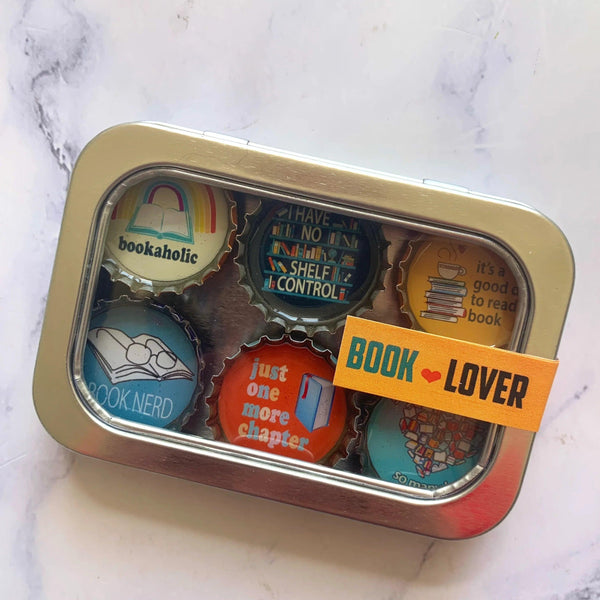 Book Lover Magnets - Set of 6 - Gifts for You 'n Me