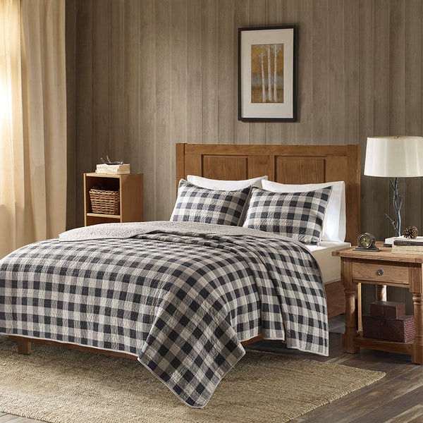 Check Oversized Quilt Mini Set - Gray