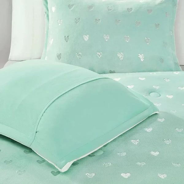 Rosalie Metallic Printed Plush Comforter Set by Mi Zone - Gifts for You 'n Me