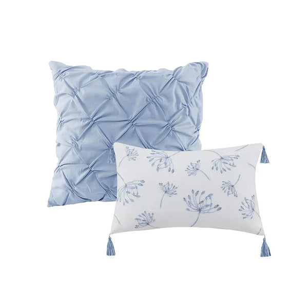 Cassandra 8 Piece Cotton Printed Comforter Set - Blue - Gifts for You 'n Me