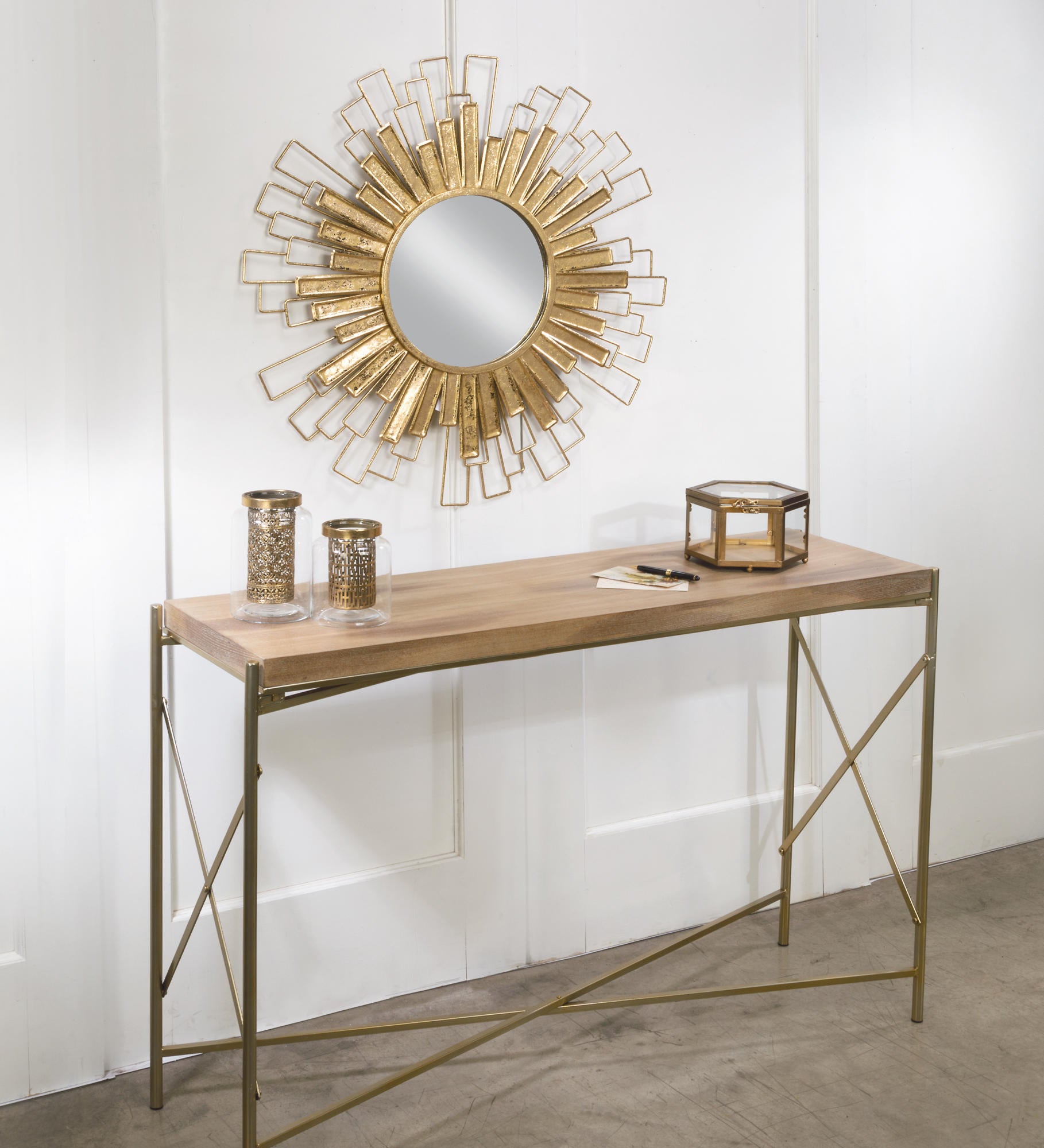 Gold Foil Sunburst Wall Mirror