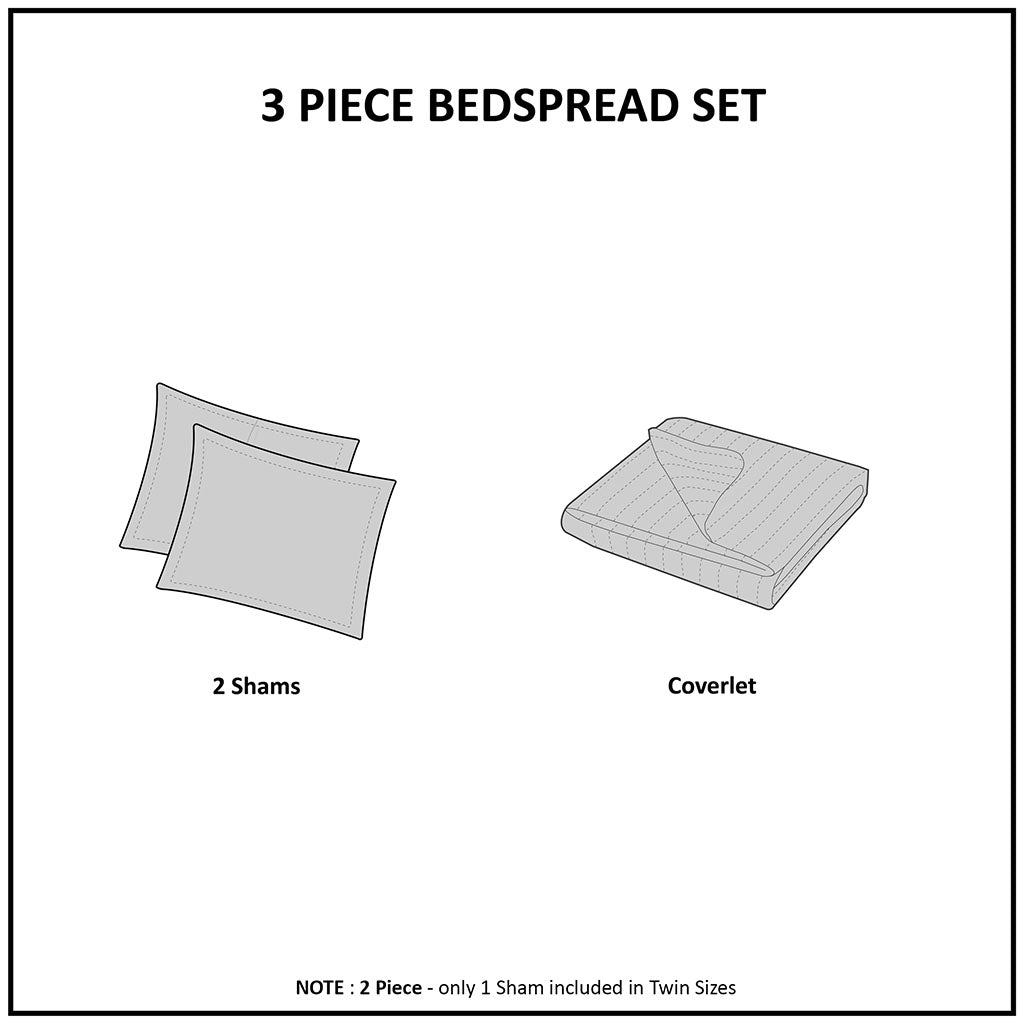 Quebec 3 Piece Fitted Bedspread Set by Madison Park