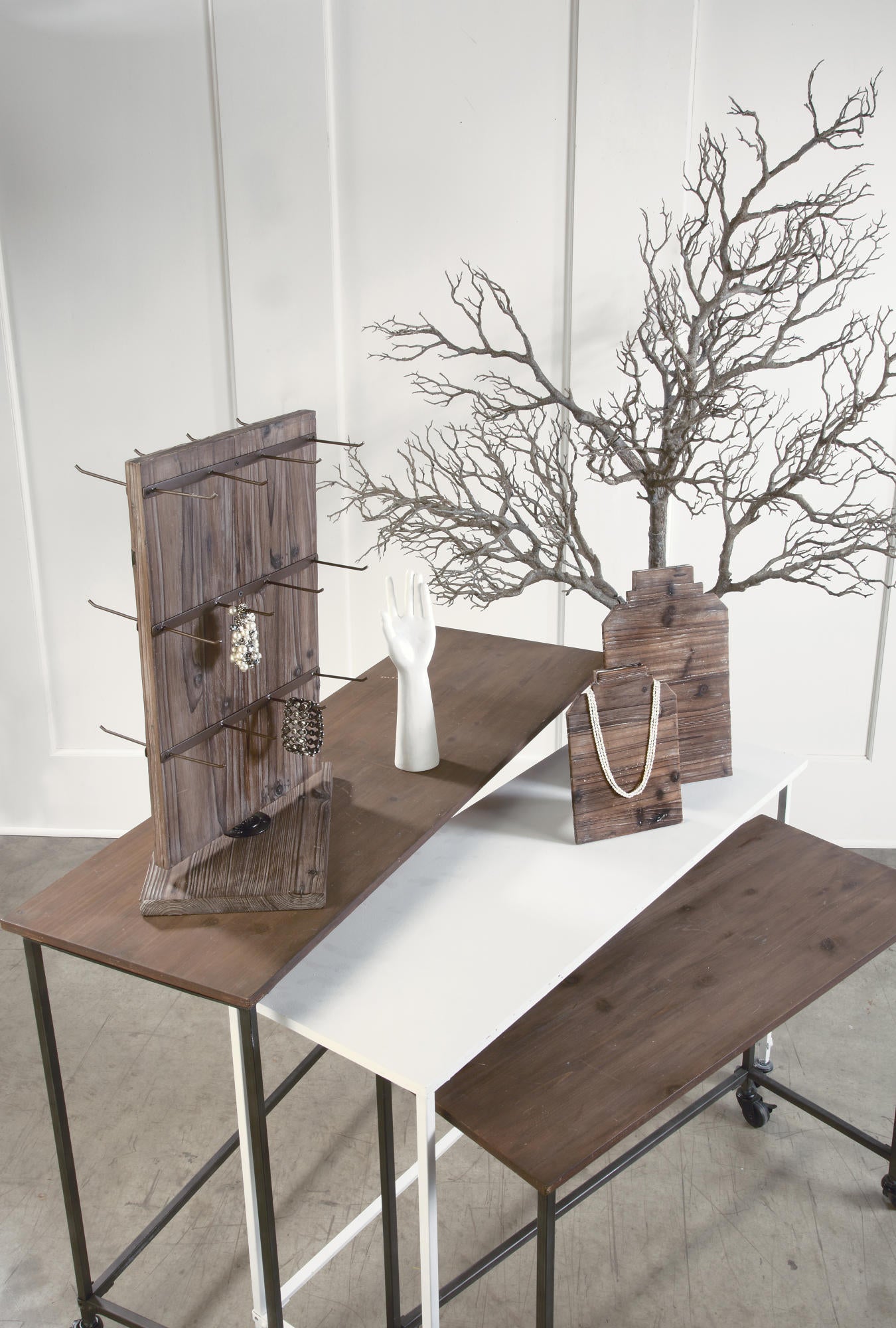 Wooden Nesting Display Tables (Set of 3)