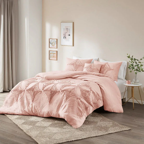 Colette 4 Piece Blush Comforter Set by Madison Park - Gifts for You 'n Me