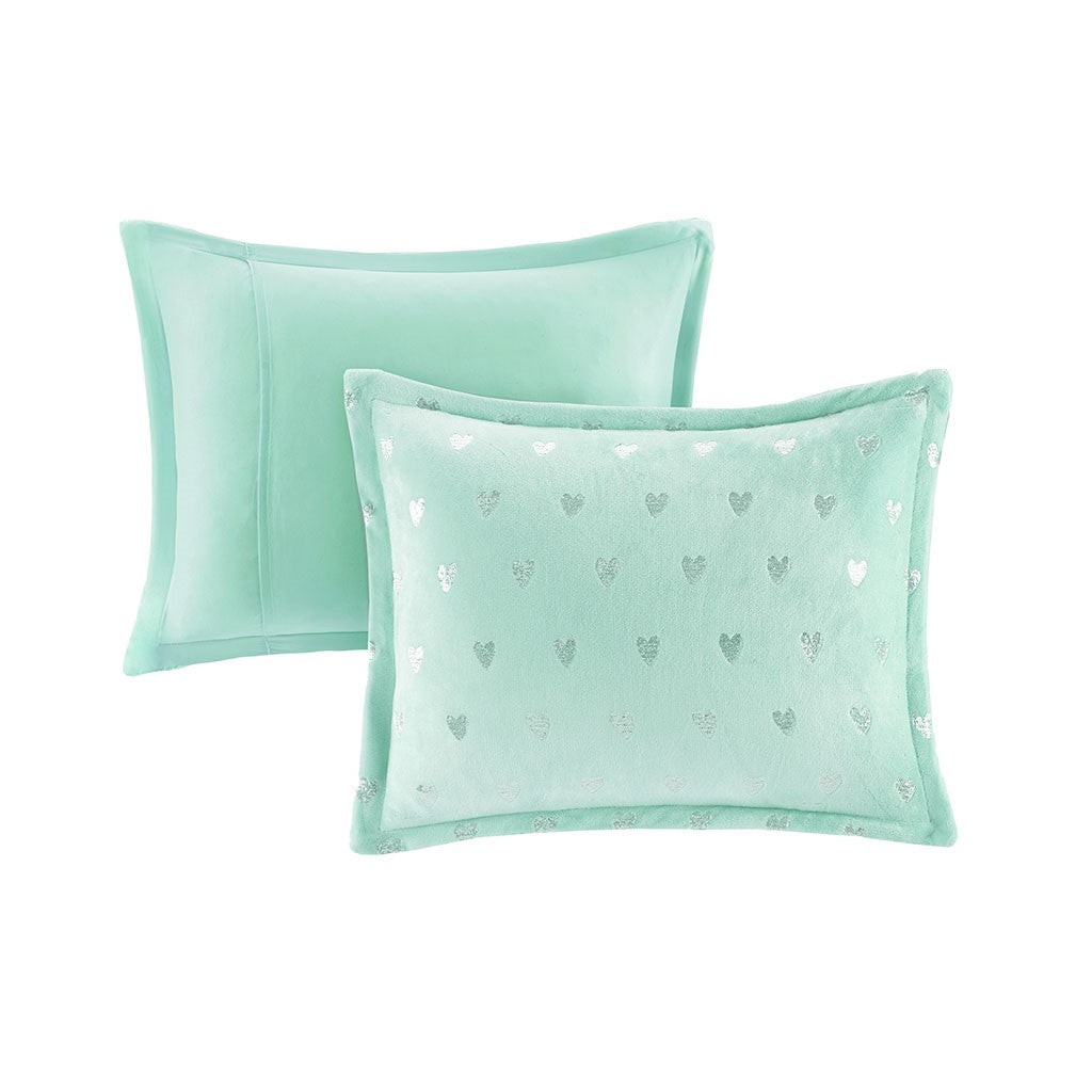 Rosalie Metallic Printed Plush Comforter Set by Mi Zone