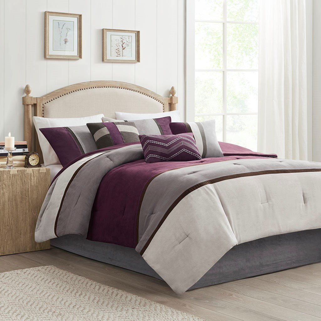 Palisades 7 Piece Faux Suede Comforter Set by Madison Park