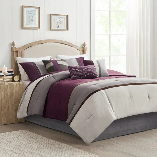 Palisades 7 Piece Faux Suede Comforter Set by Madison Park - Gifts for You 'n Me