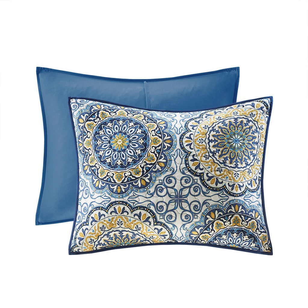 Tangiers 6 Piece Reversible Coverlet Set - Blue