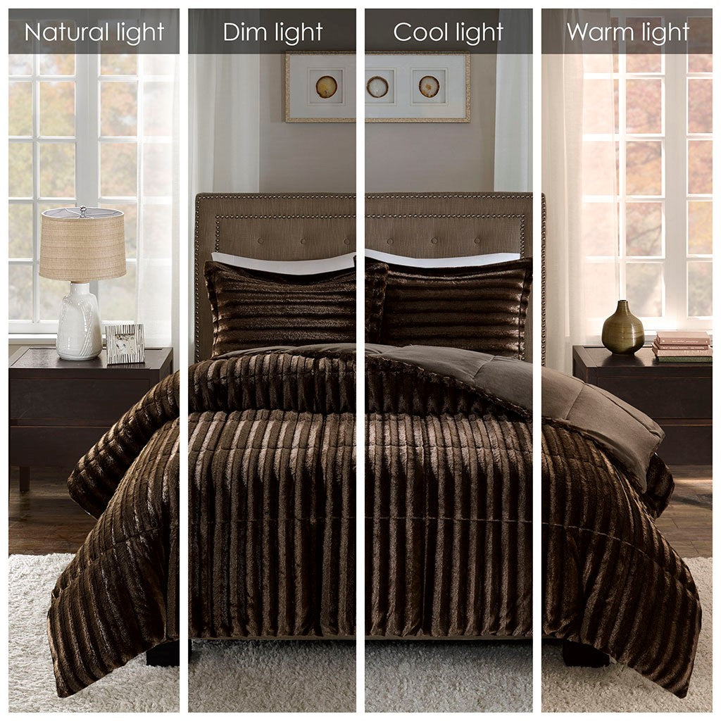 Duke Faux Fur Comforter Mini Set by Madison Park