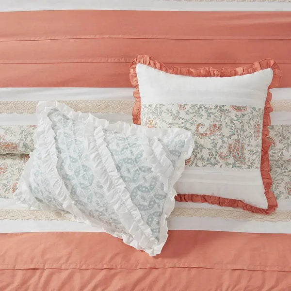 Dawn 9 Piece Cotton Percale Comforter Set by Madison Park - Gifts for You 'n Me