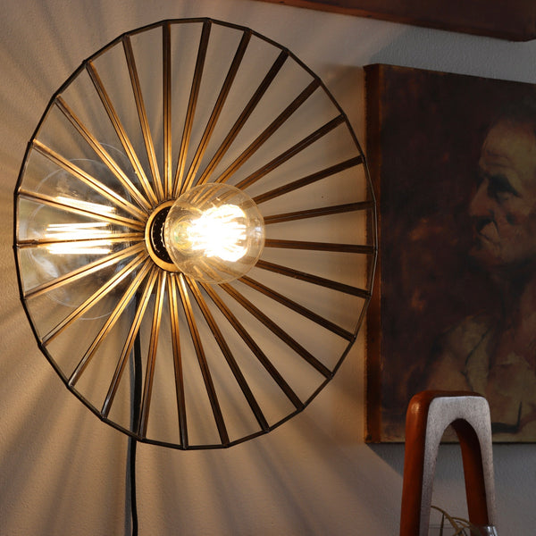 Strobe Glass and Iron Wall Sconce Lamp Kalalou