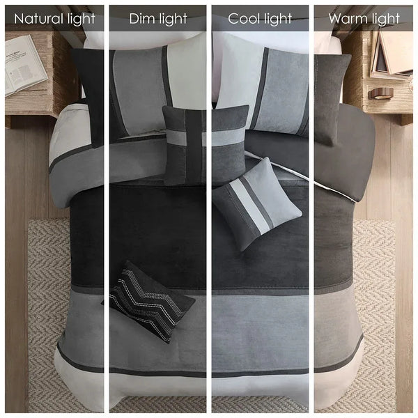 Palisades 7 Piece Faux Suede Comforter Set by Madison Park - Gifts for You 'n Me