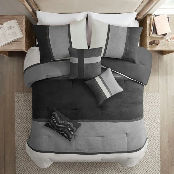 Palisades 7 Piece Faux Suede Comforter Set by Madison Park - Gifts for You 'n Me