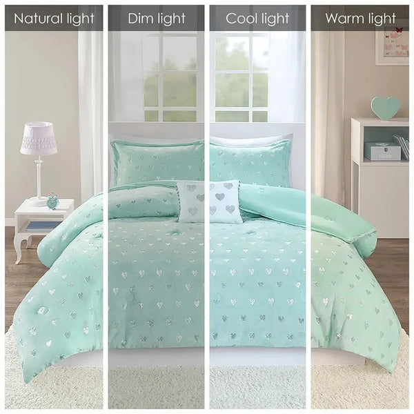 Rosalie Metallic Printed Plush Comforter Set by Mi Zone - Gifts for You 'n Me