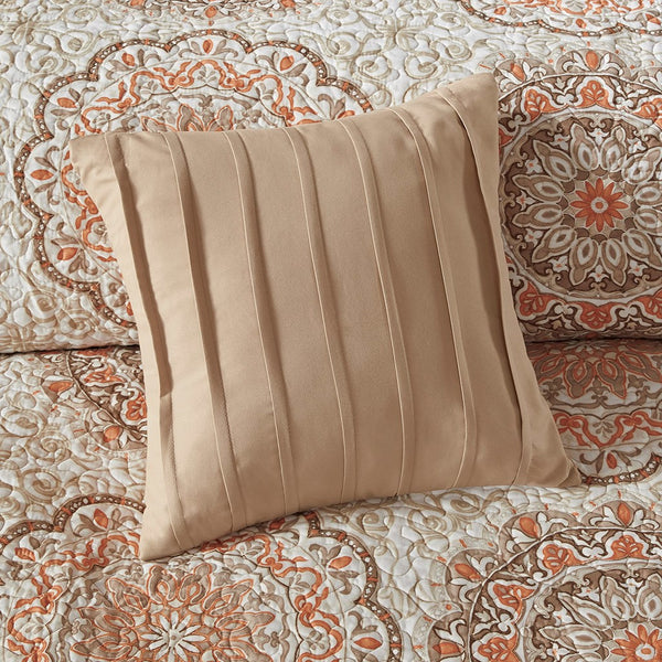 Tangiers 6 Piece Reversible Coverlet Set - Orange