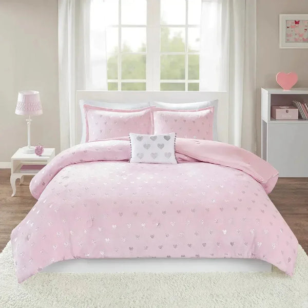 Rosalie Metallic Printed Plush Comforter Set by Mi Zone - Gifts for You 'n Me