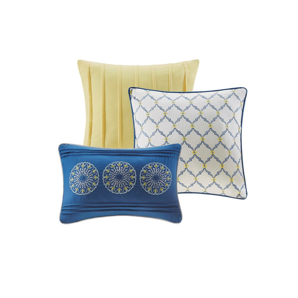 Tangiers 6 Piece Reversible Coverlet Set - Blue